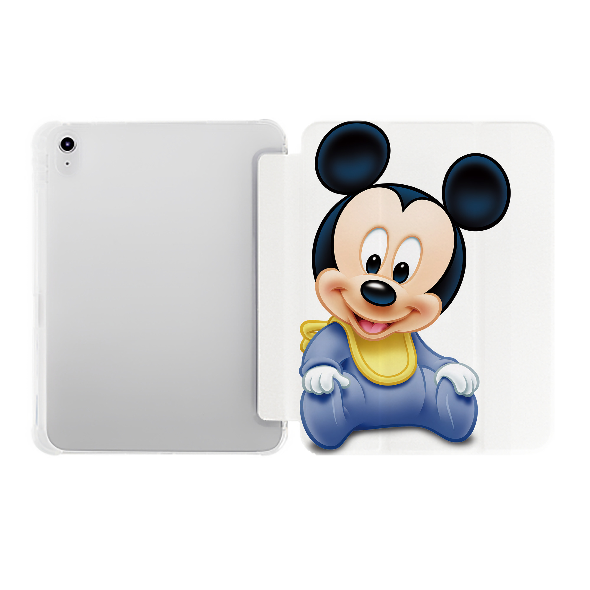 （画像用） ミッキーマウス Mickey Mouse IPad ケース ペン収納付き 三つ折りスタンド PUレザー×シリコン 対応機種9.5/10.5/10.9インチ